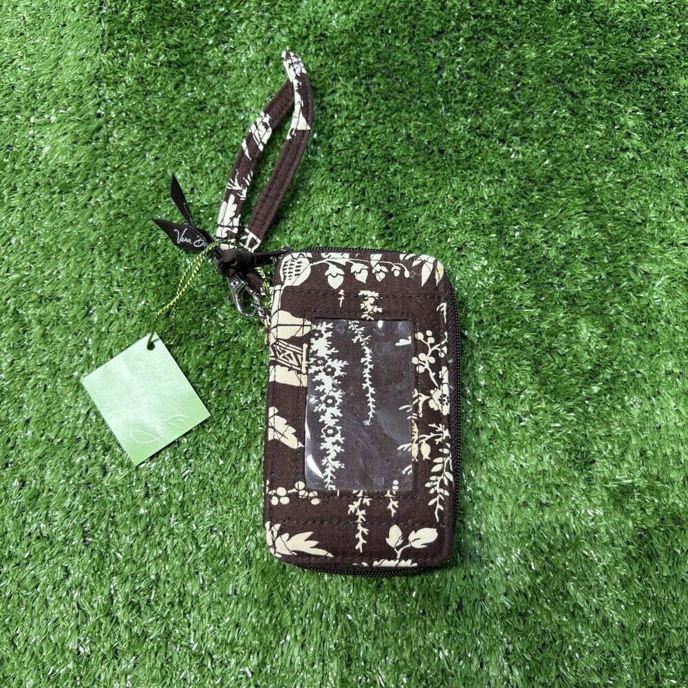 Vera Bradley All in One ID Wristlet in Imperial Toile 2009 Brown Cream Wallet